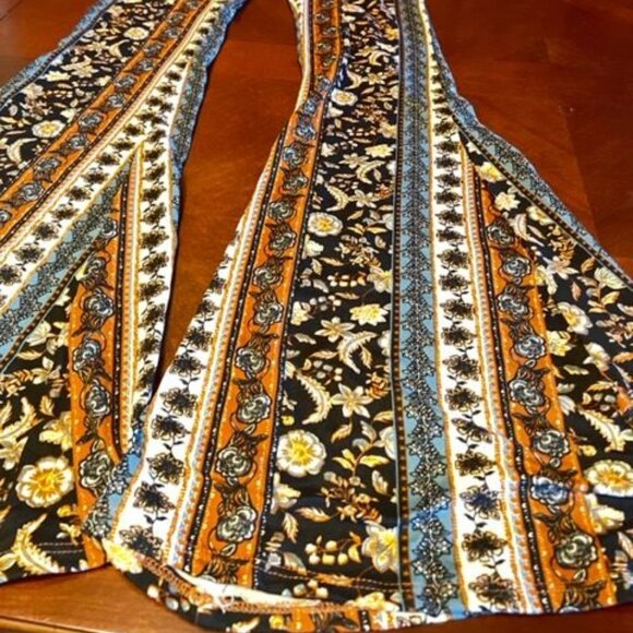 Vintage-Inspired boho Womens Bell Bottom Pants aztec wide leg flared - Picture 5 of 5